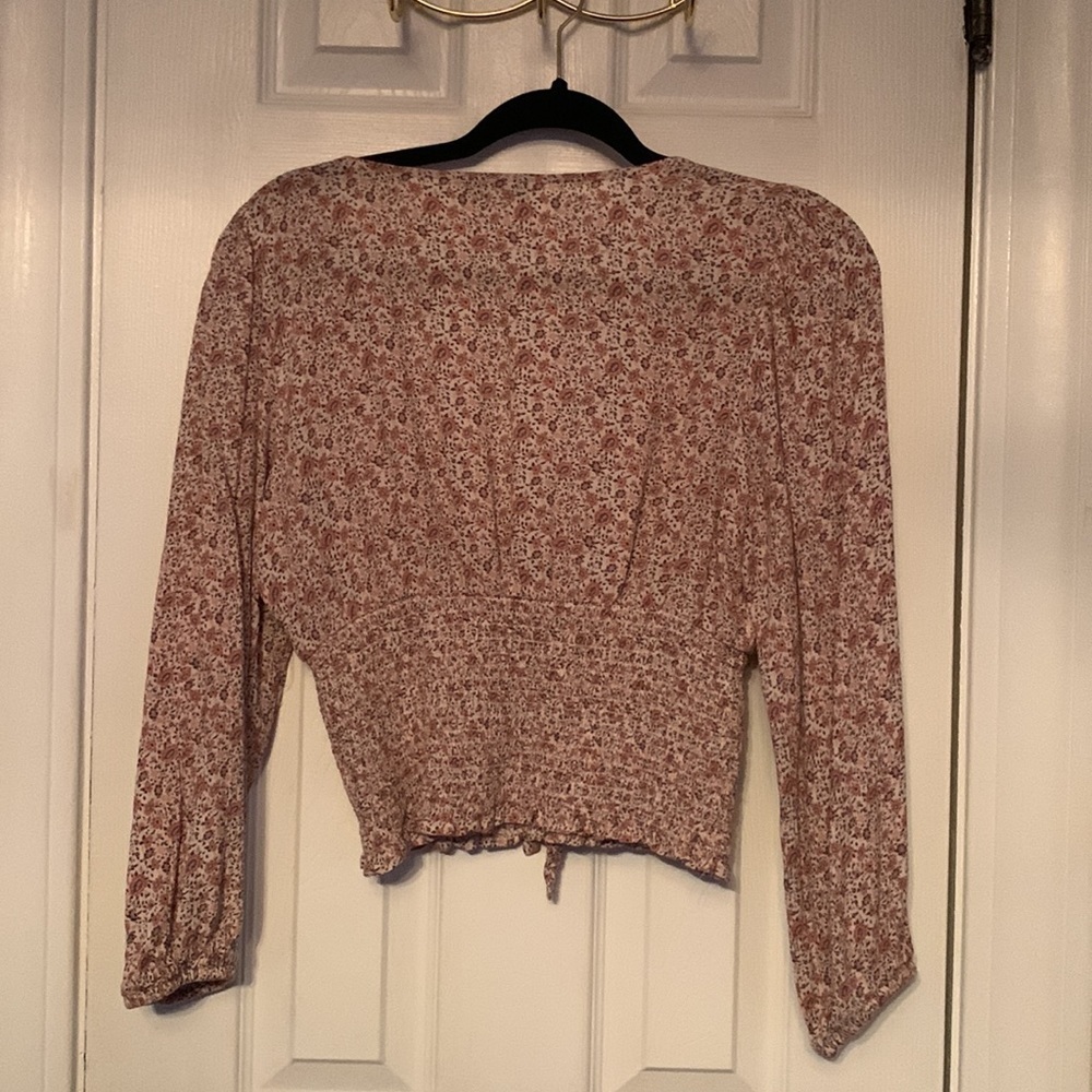 American Eagle Crop Top Floral Print Size M # 022 - Picture 2 of 7
